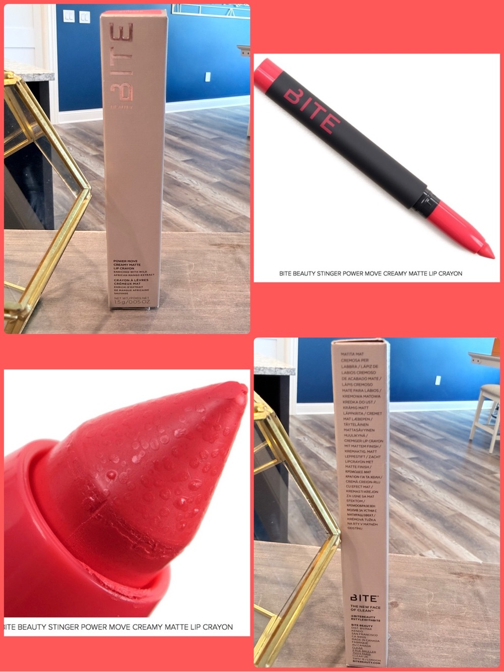 BITE Beauty Stinger Power Move Creamy Matte Lip Crayon - Vibrant Pink-Red New